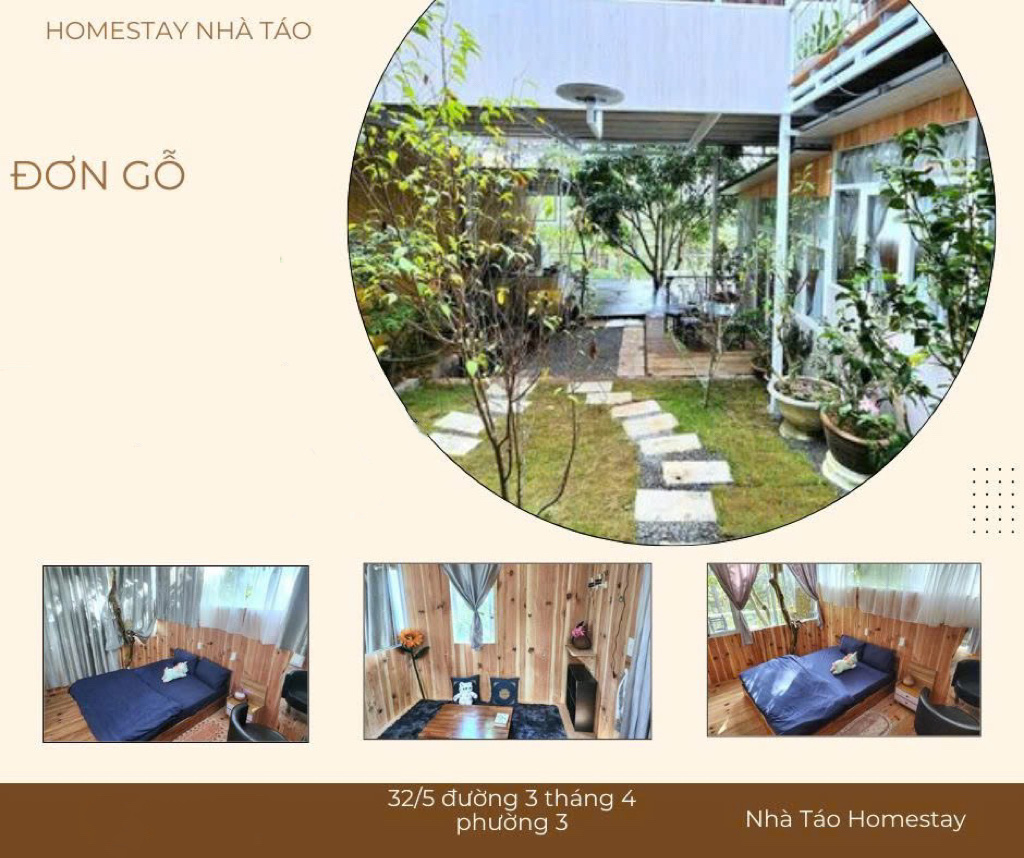 home đơn gỗ tại nhà của táo homestay