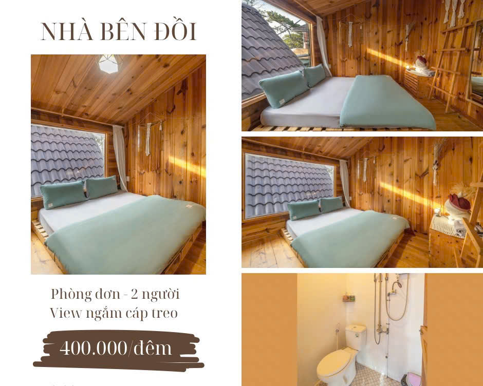 Phòng đơn view ngắm cáp treo tại nhà bên đồi homestay