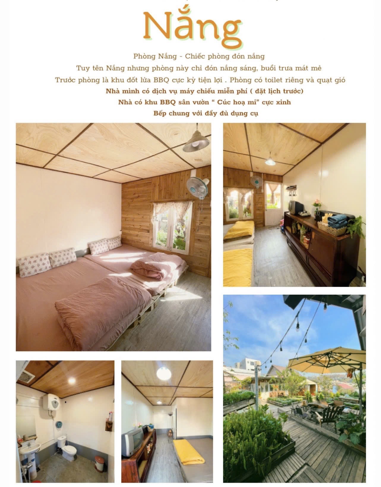 thiết kế phòng nắng homestay nhà của gạo