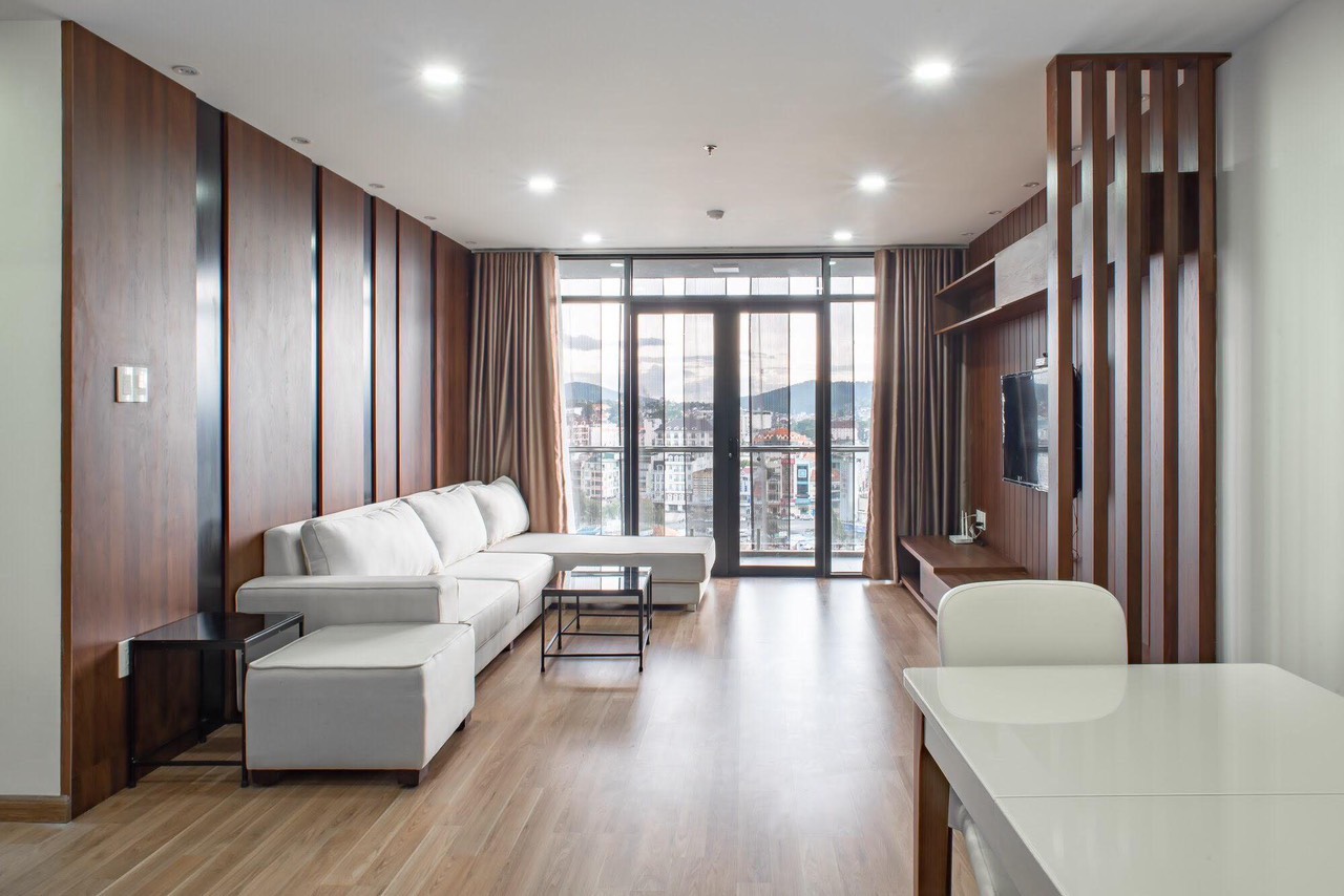 phòng khách căn hộ Dalat Center 2BR