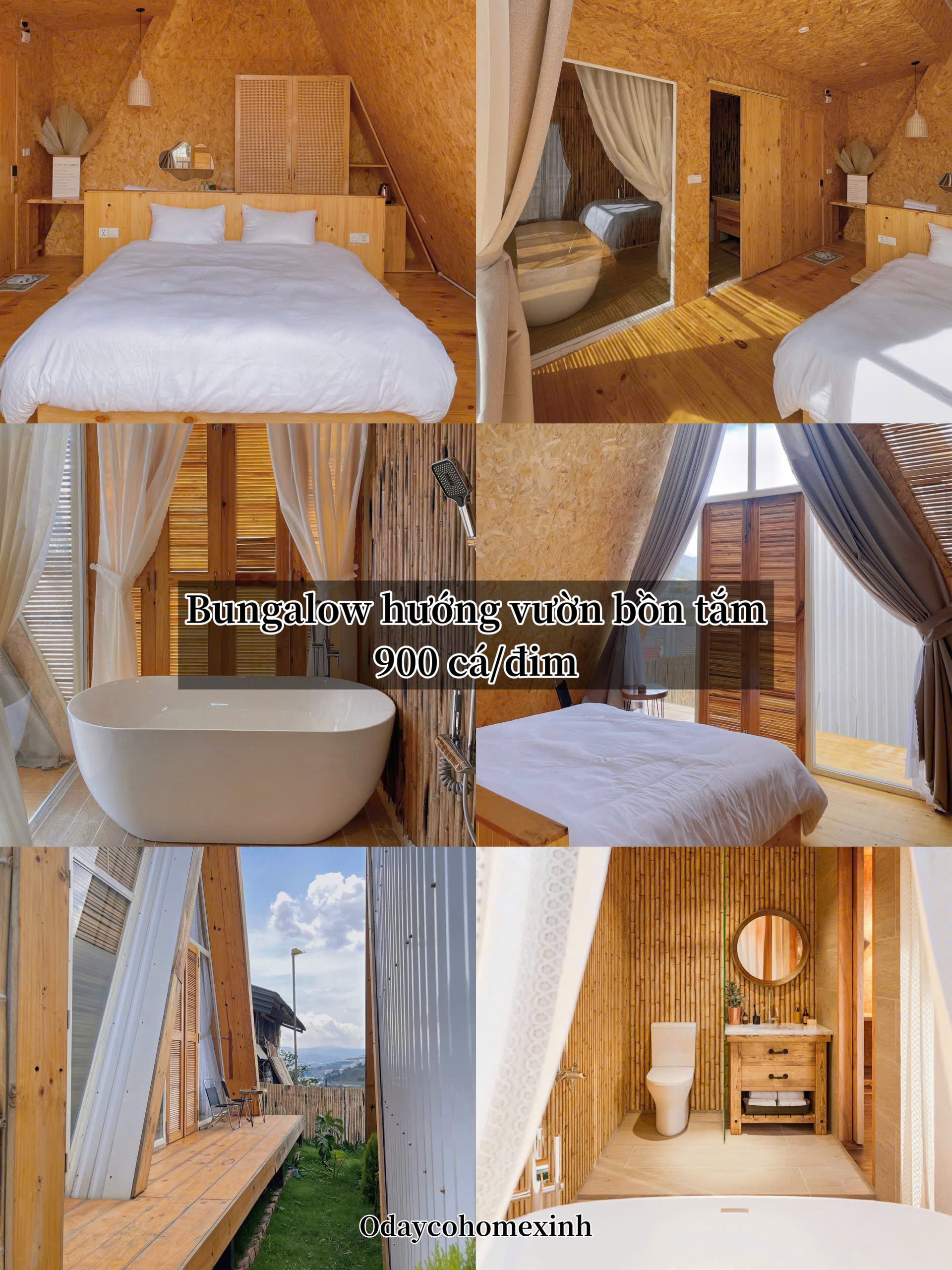 Bungalow hướng vườn bồn tắm